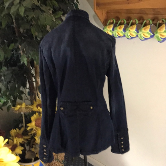 FREE PEOPLE navy Military Jacket. - Picture 4 of 4